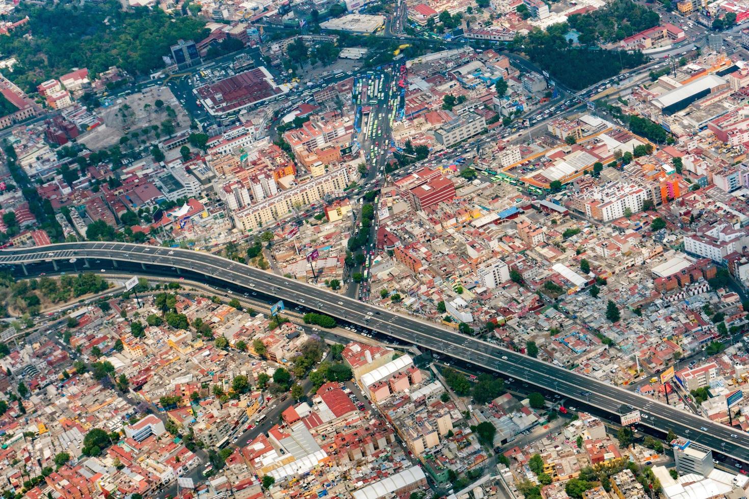 mexico city aerial view cityscape panorama photo