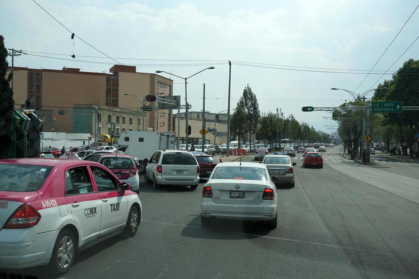 MEXICO CITY, MEXICO - MARCH 18 2018 - Mexican metropolis capital congested traffic photo