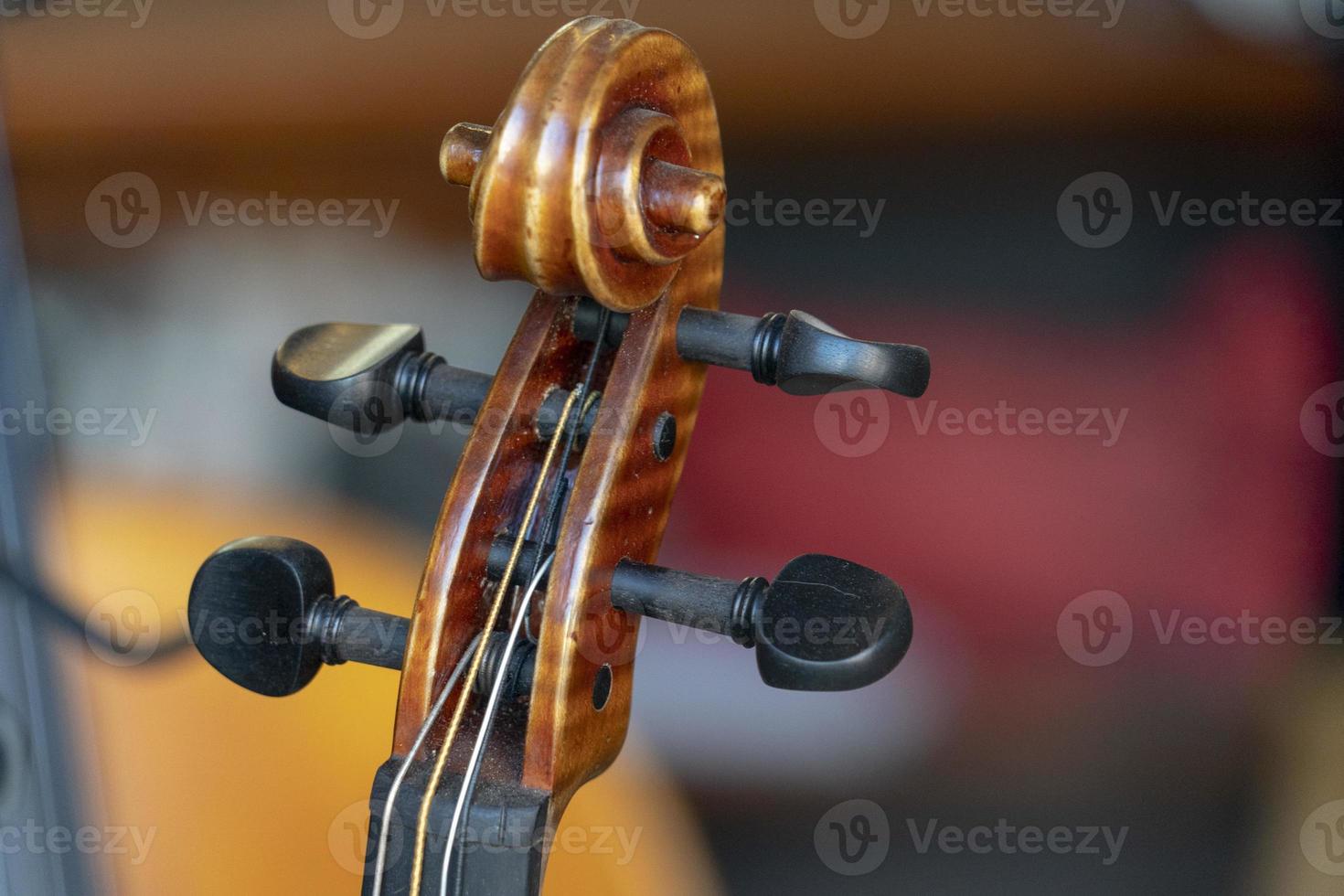 instrumento de cierre de detalle de violín foto