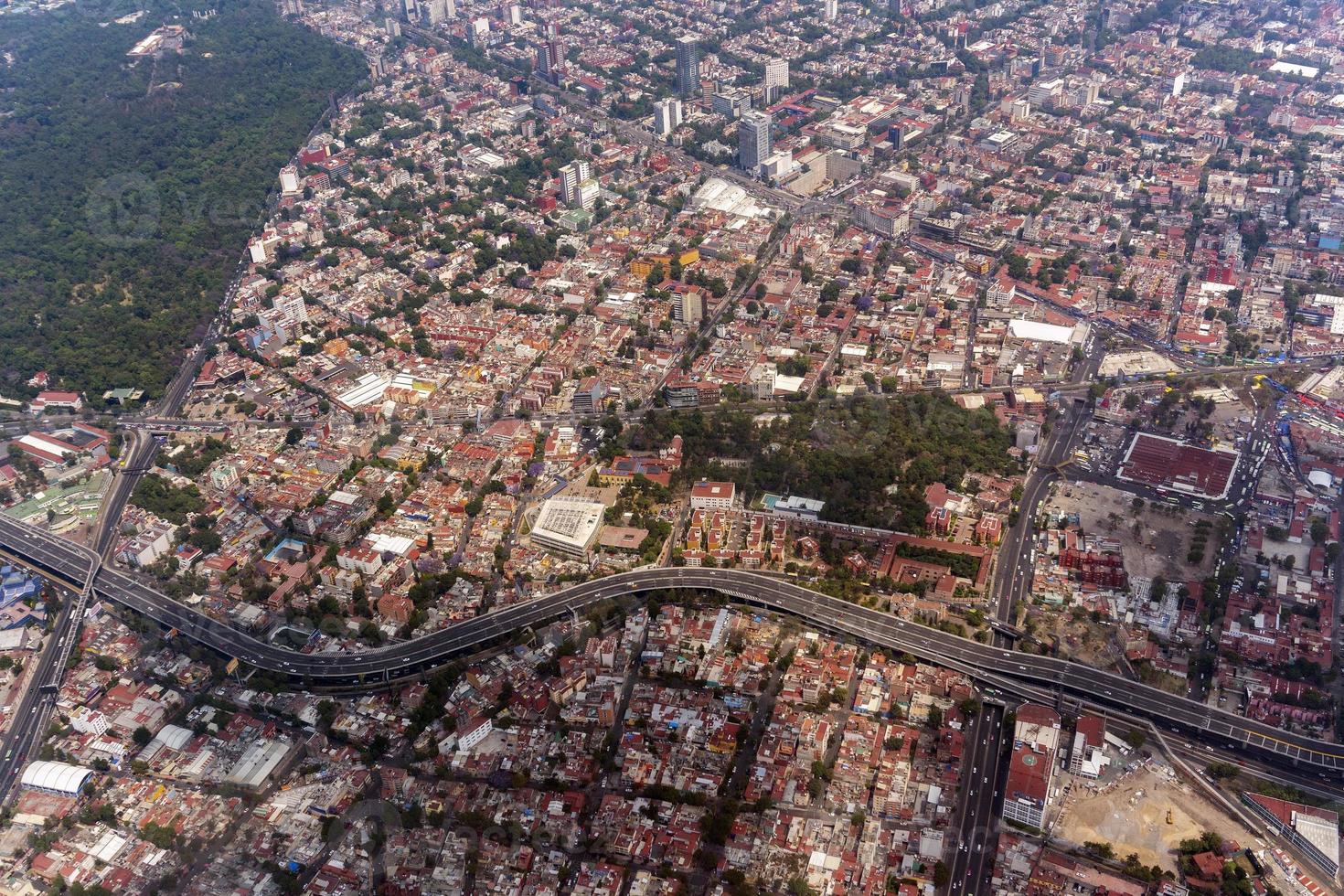 mexico city aerial view panorama photo