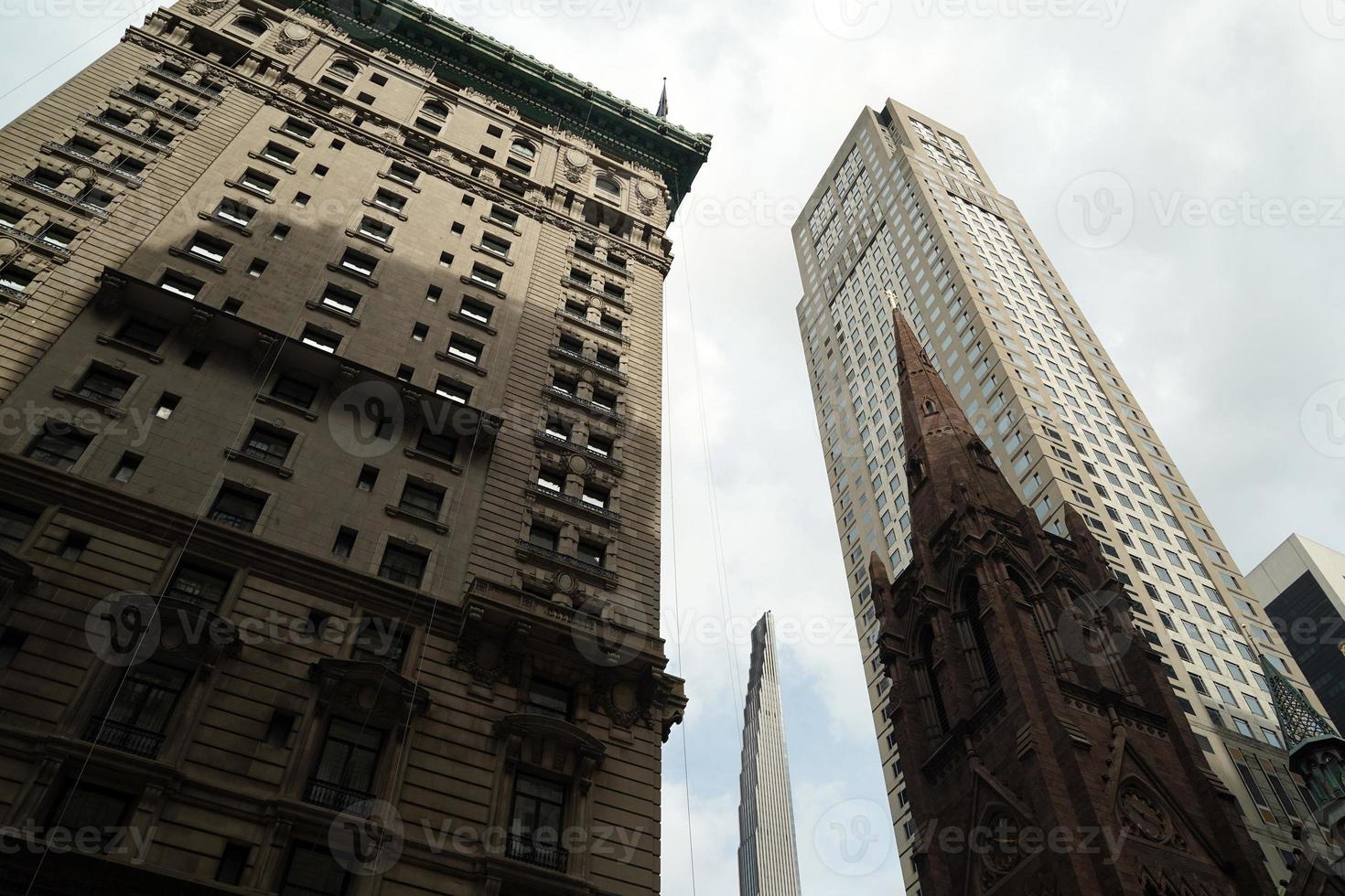 new york city skycrapers from street photo