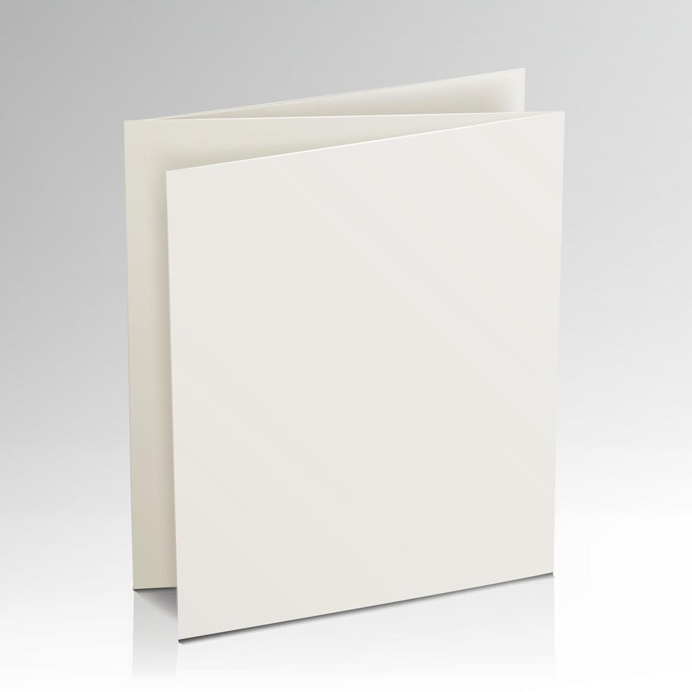 Blank Folder White Brochure. Vector 3D Mockup