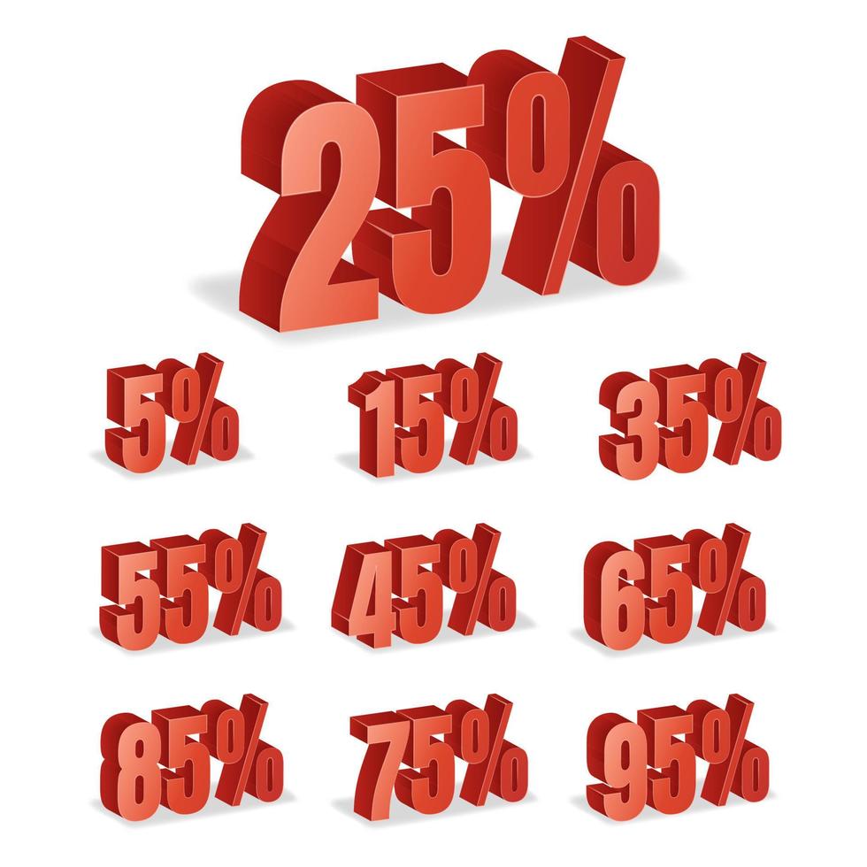 Discount Numbers 3d Vector