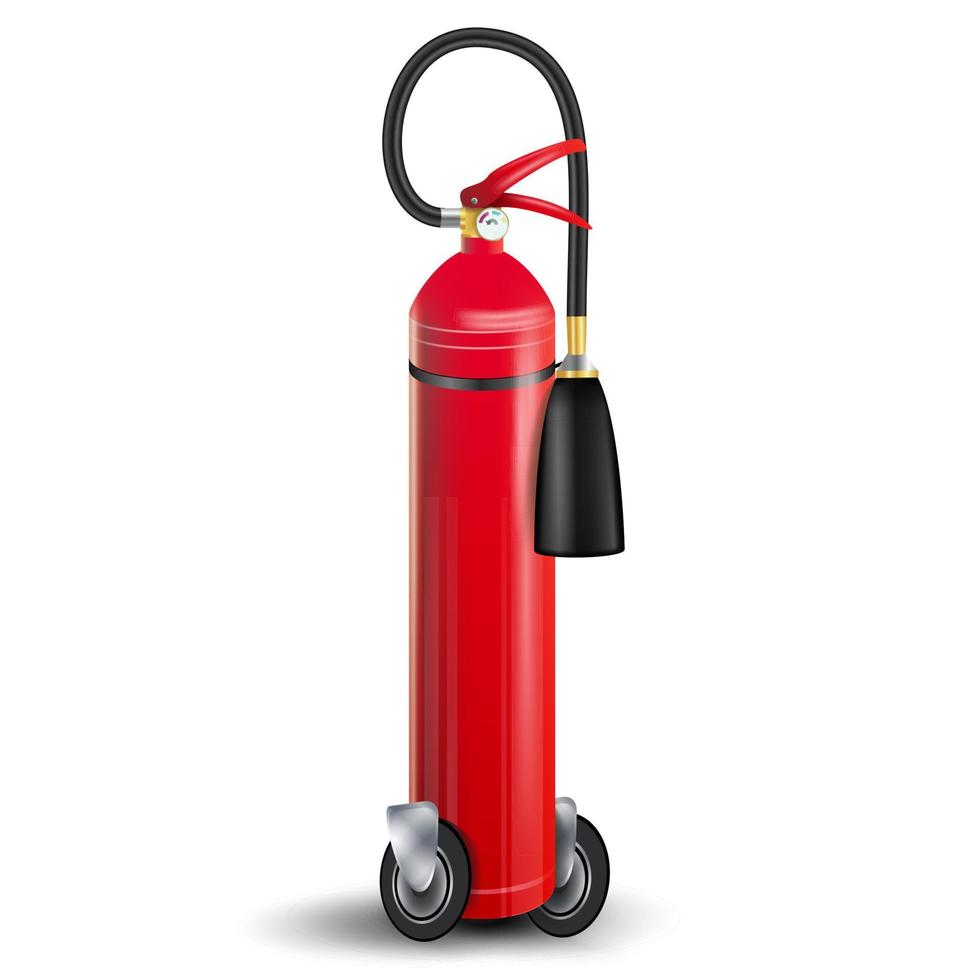 Fire Extinguisher Vector. Sign 3D Realistic Red Fire Extinguisher Isolated Illustration vector