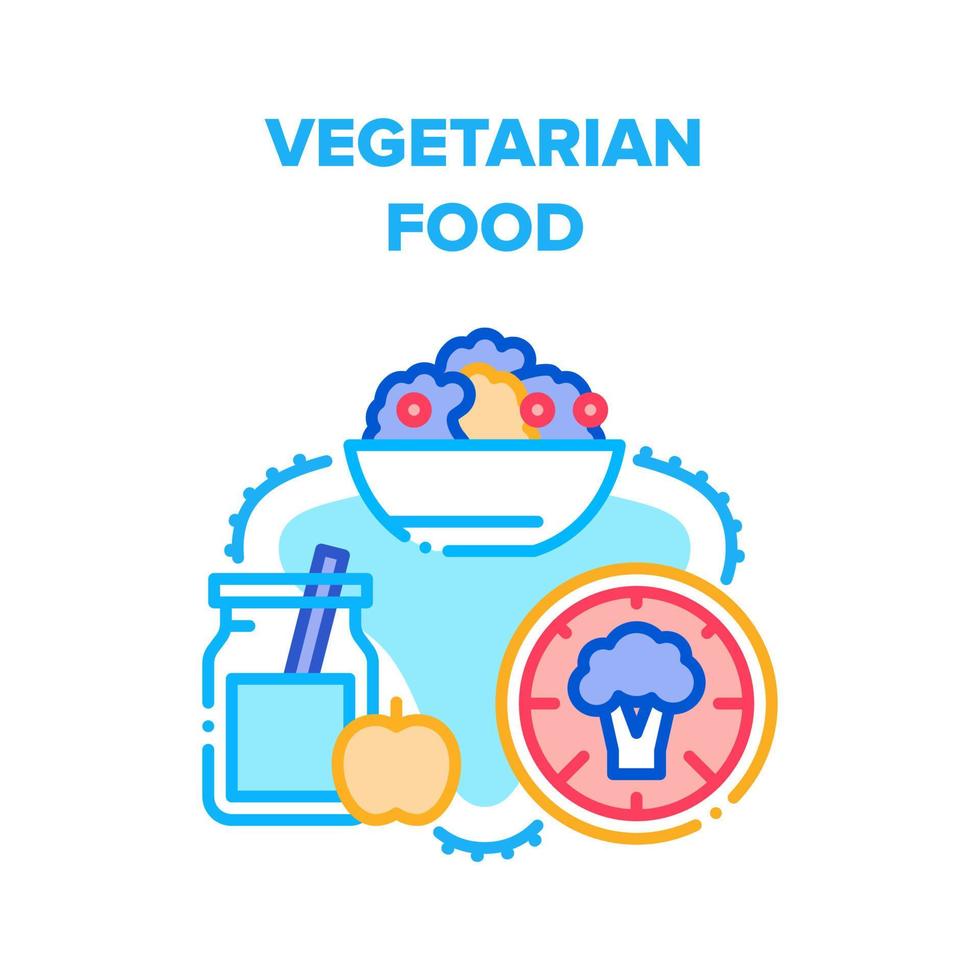 ilustración de color de concepto de vector de comida vegetariana