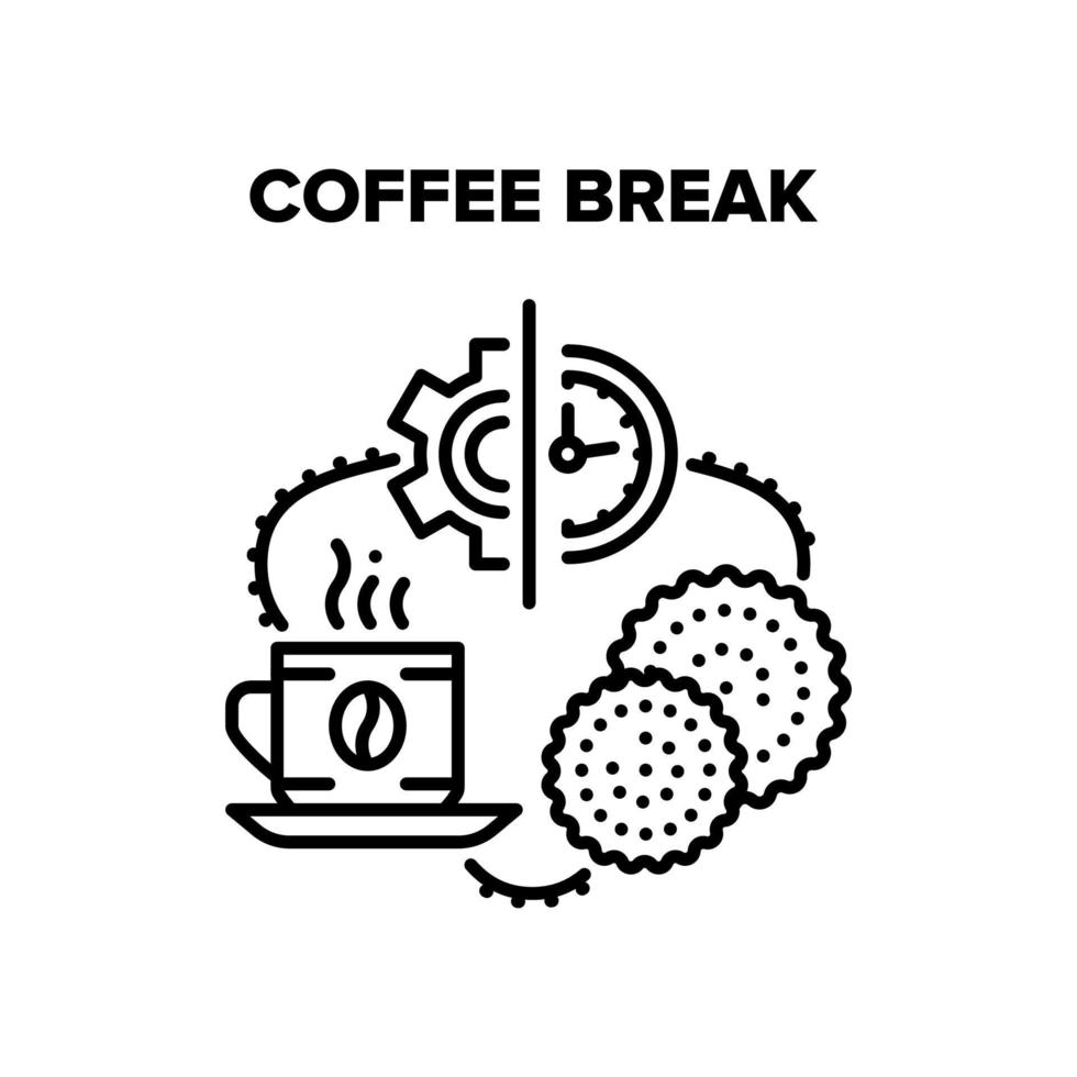 Coffee Break Vector Black Illustrations