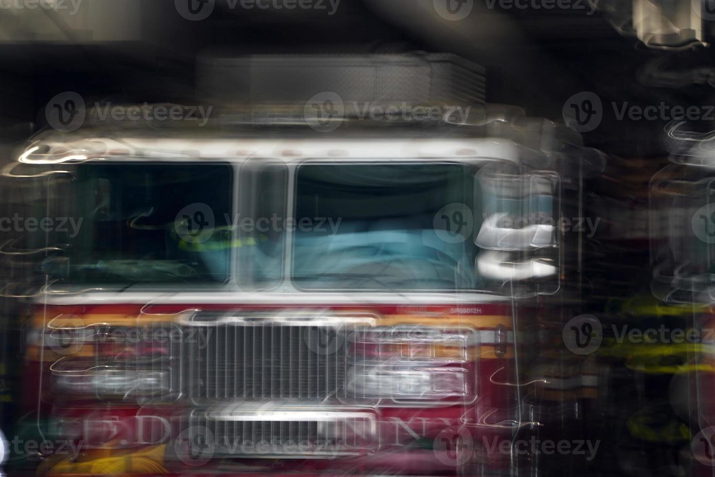 new york city manhattan firemen truck siren detail photo