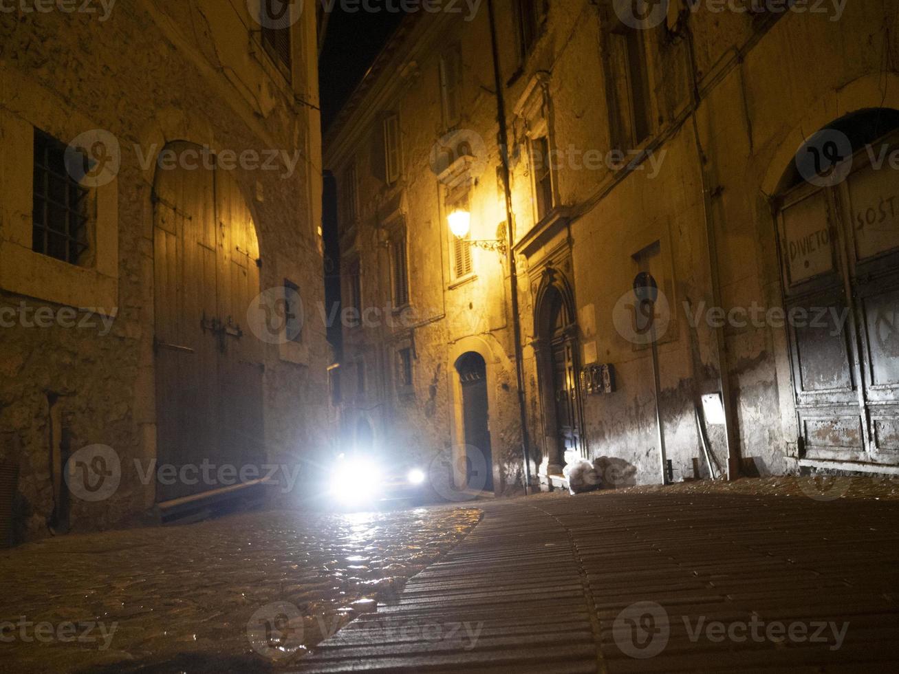 veroli medieval village lazio frosinone night view photo