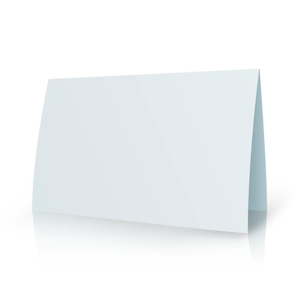 White Folder Paper Greeting Card Vector Template. Stationery Brochure For Presentation Card On Office Illustration