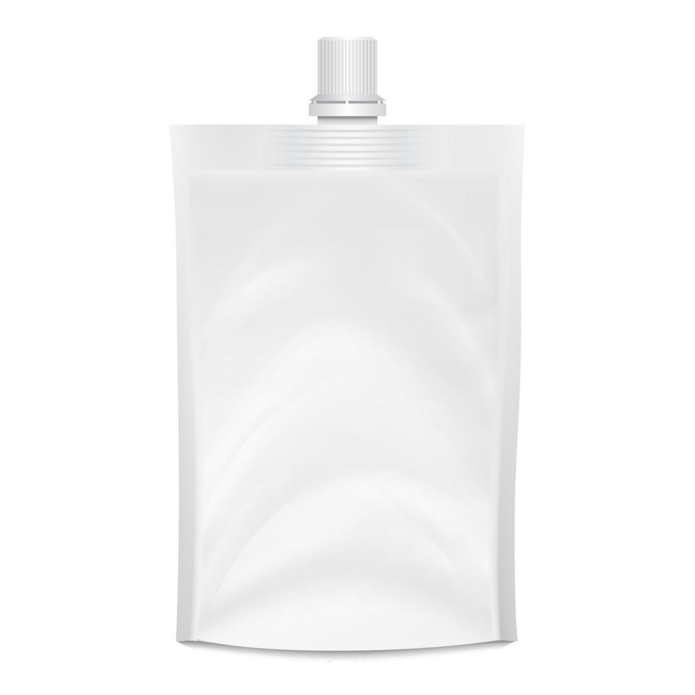 Blank Doypack Vector. Realistic White Doy-pack vector