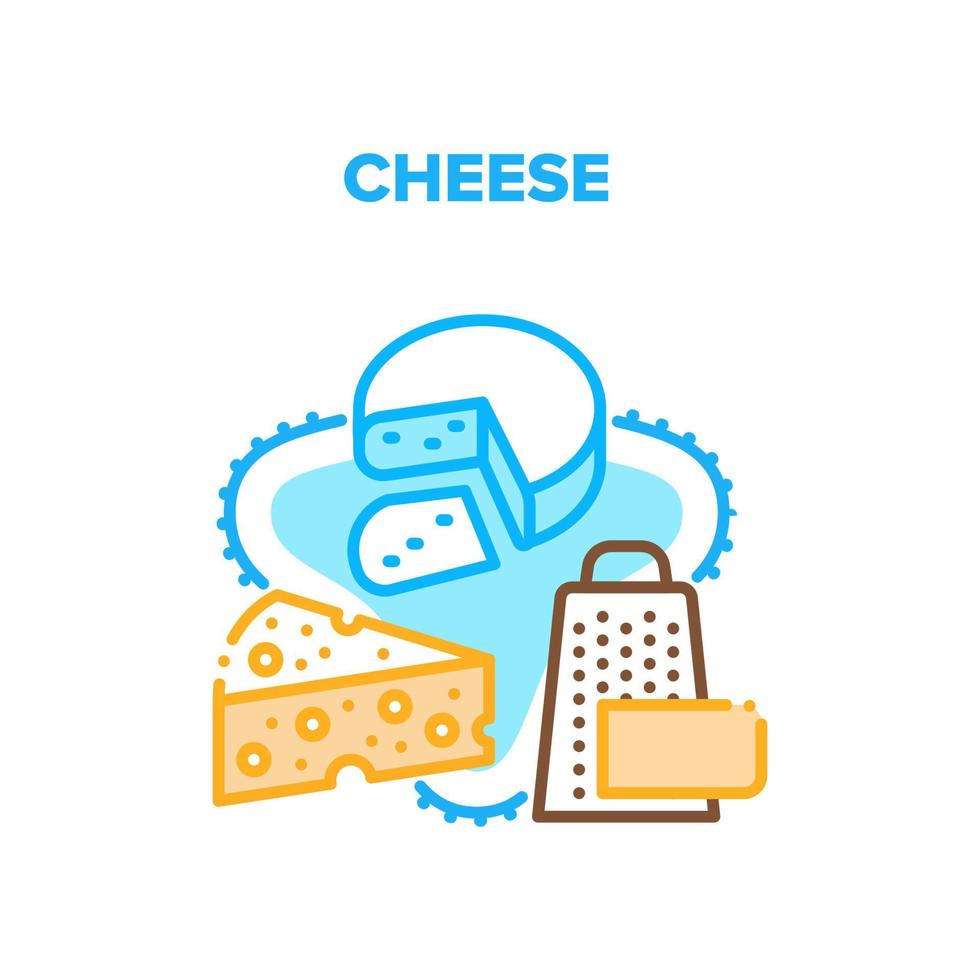 ilustración de color de concepto de vector de comida de queso