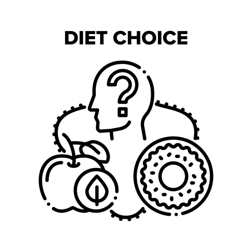 Diet Choice Vector Black Illustrations