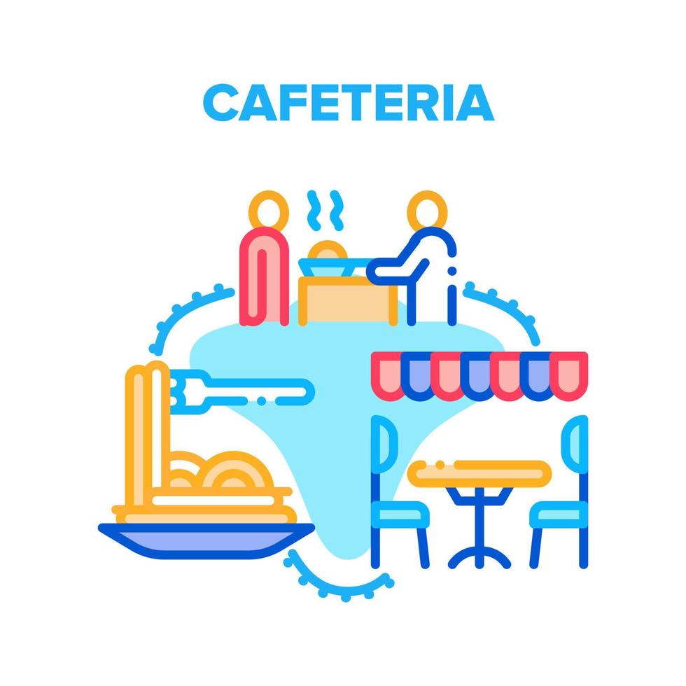 Cafeteria Food Vector Concept Color Illustration