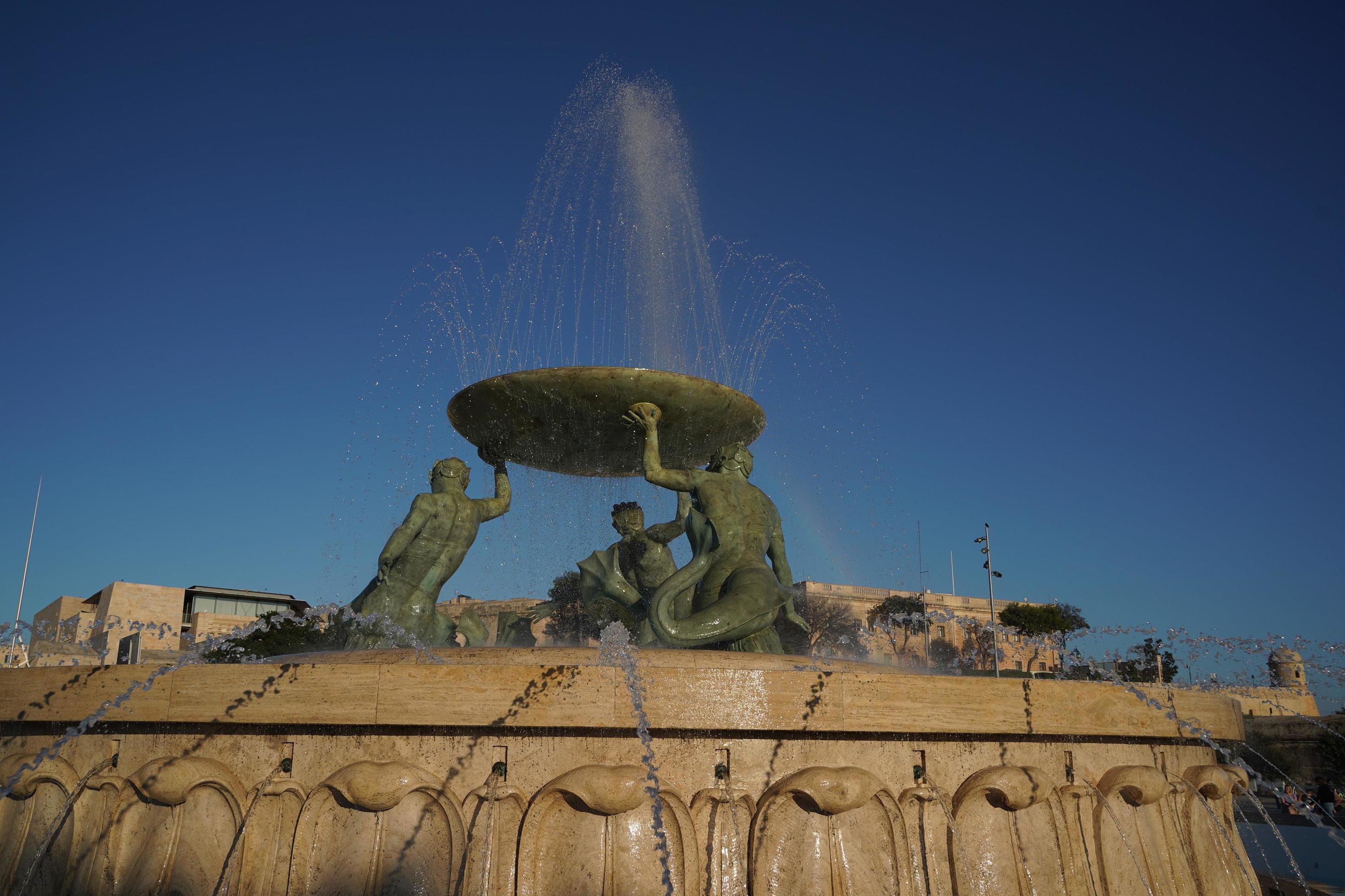 Triton fountain in Malta, La Valletta, 2022 17365635 Stock Photo at Vecteezy