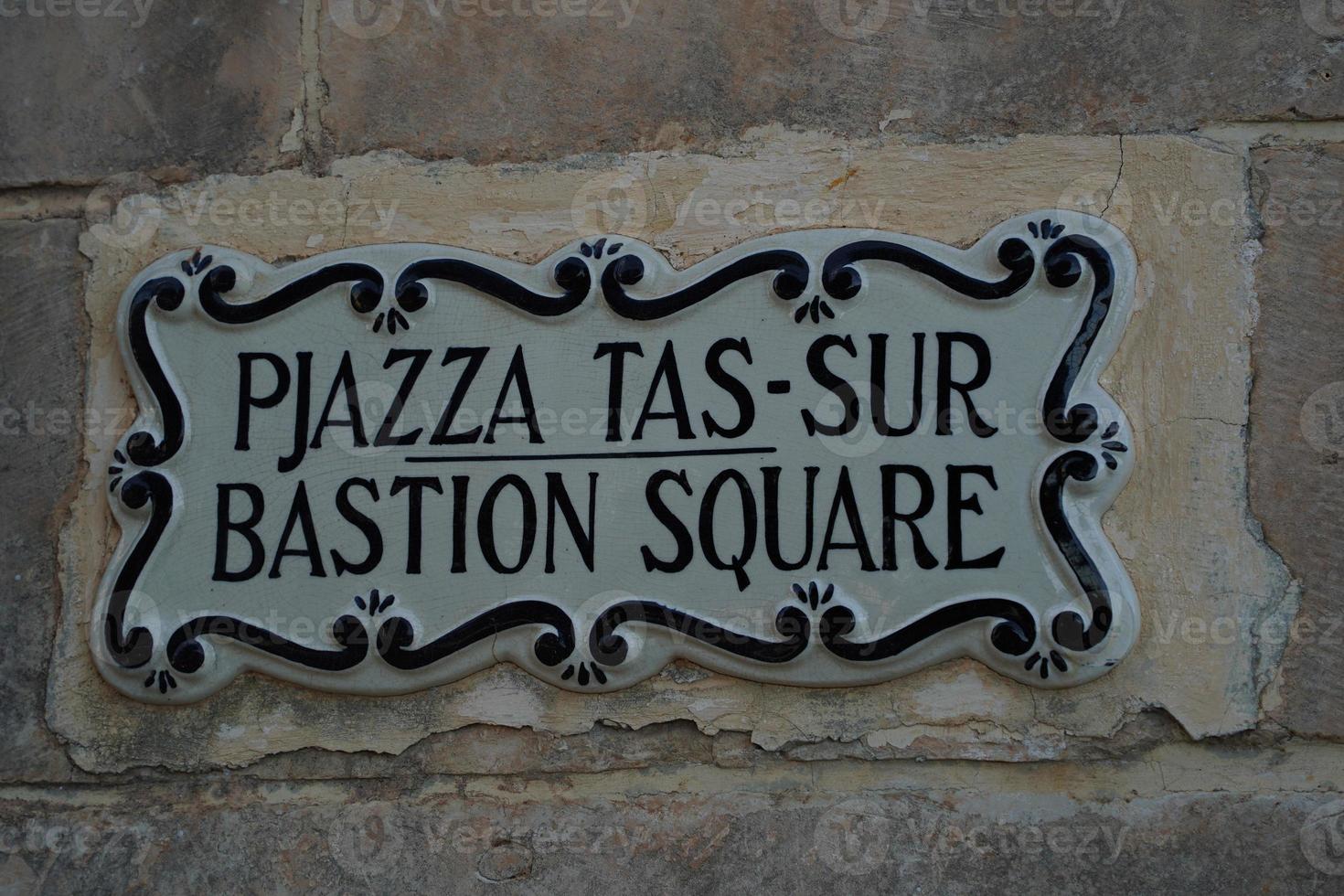 Medina medieval village street sign in Malta photo