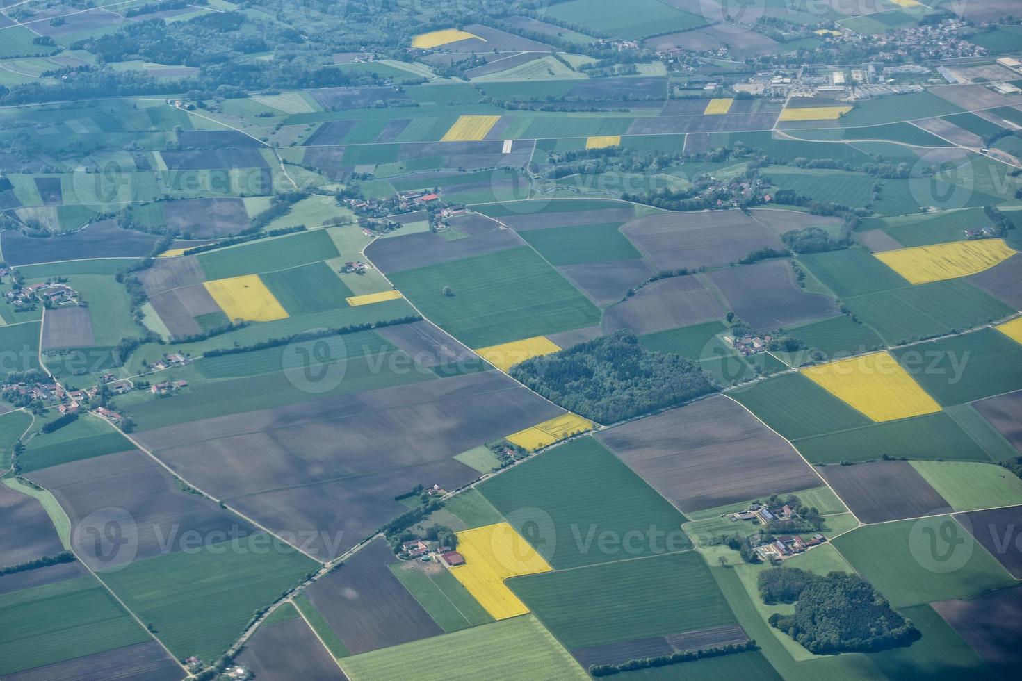 farmed fields aerial view photo