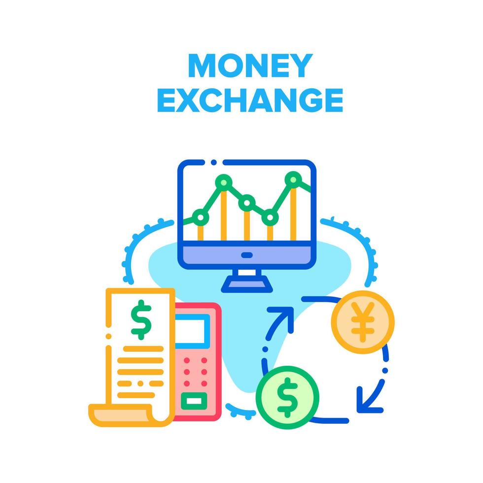ilustración de color de concepto de vector de cambio de dinero