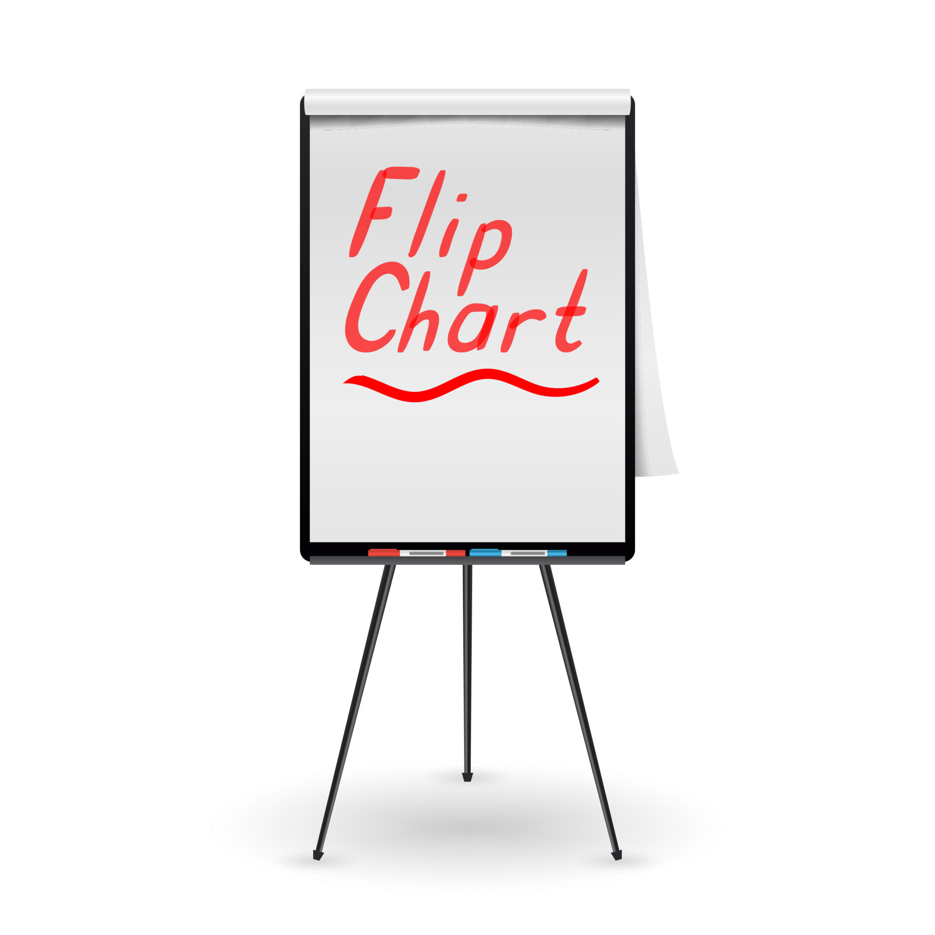 Flip Chart Vector. Office Whiteboard For Business Training. Isolated