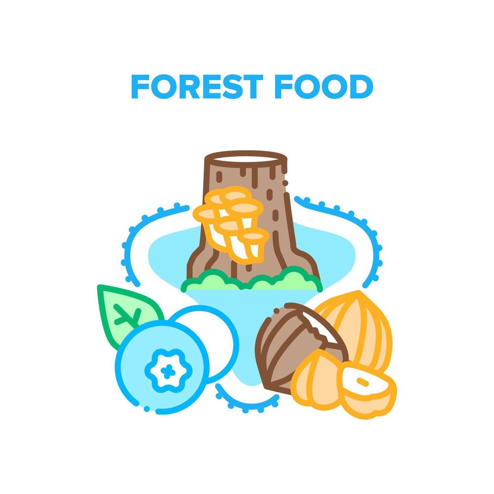 Forest Food Vector Concept Color Illustration