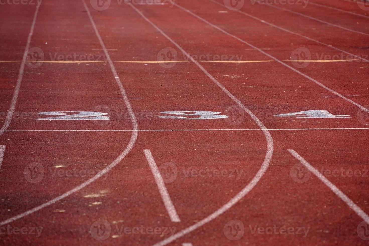 Ejecutando pista atlética carriles hipódromo detalle foto