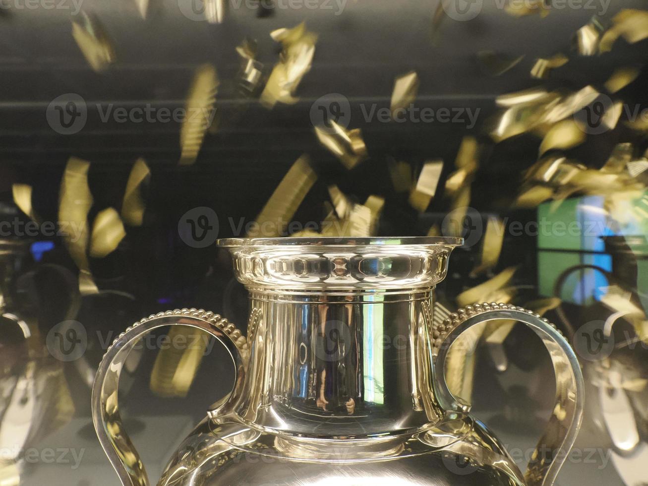 detalle de la ceremonia ganadora de la copa de fútbol foto