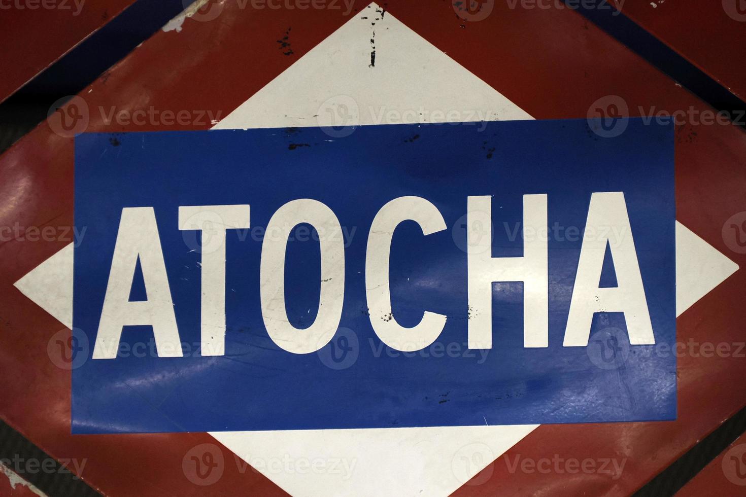 Atocha Metro Station Sign in Madrid Spain photo