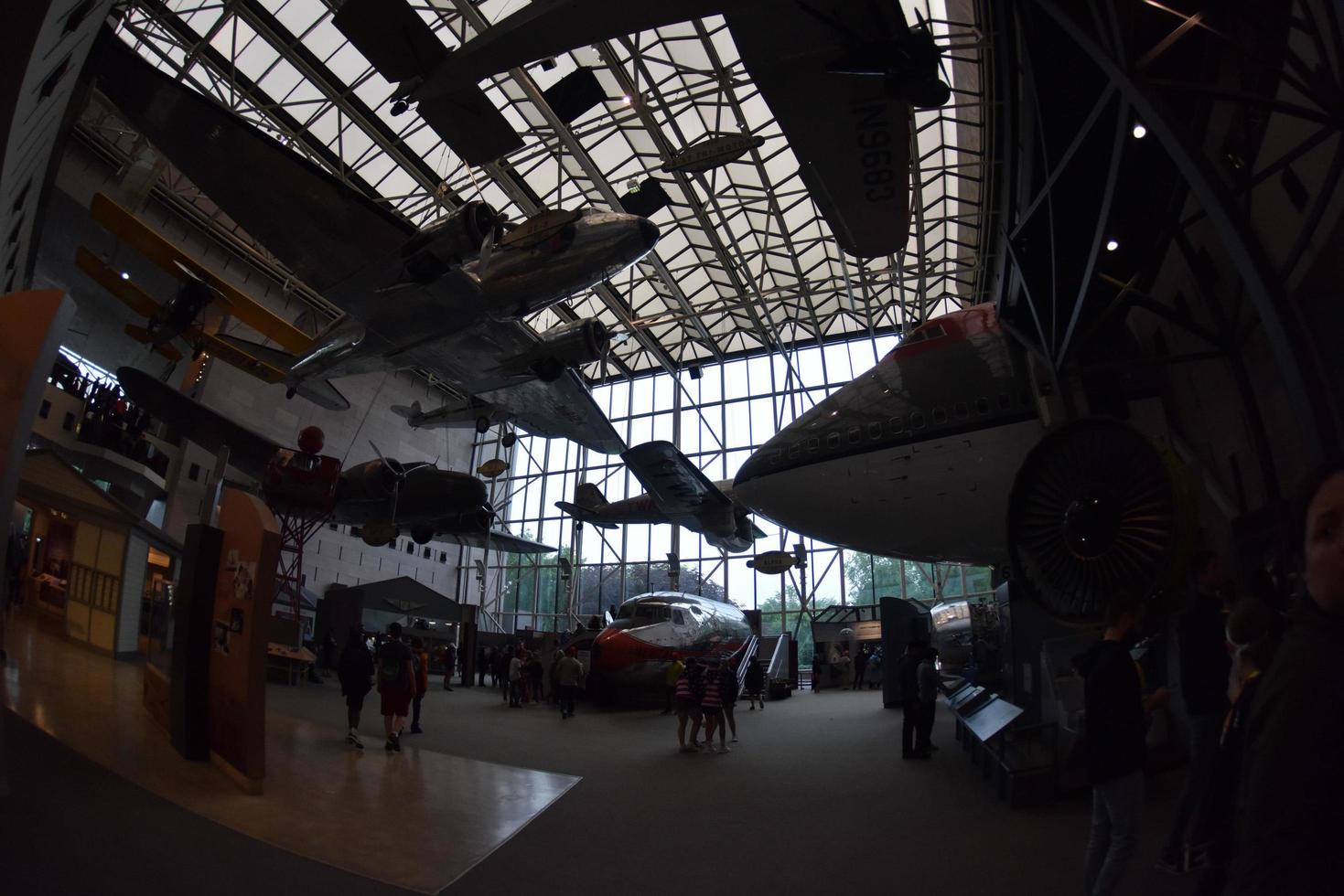 WASHINGTON DC, USA - MAY 17 2018 - National Air and Space Museum full of visitors photo