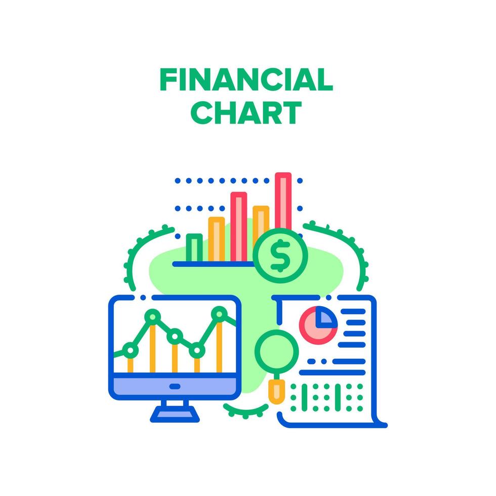 Financial Chart Vector Concept Color Illustration