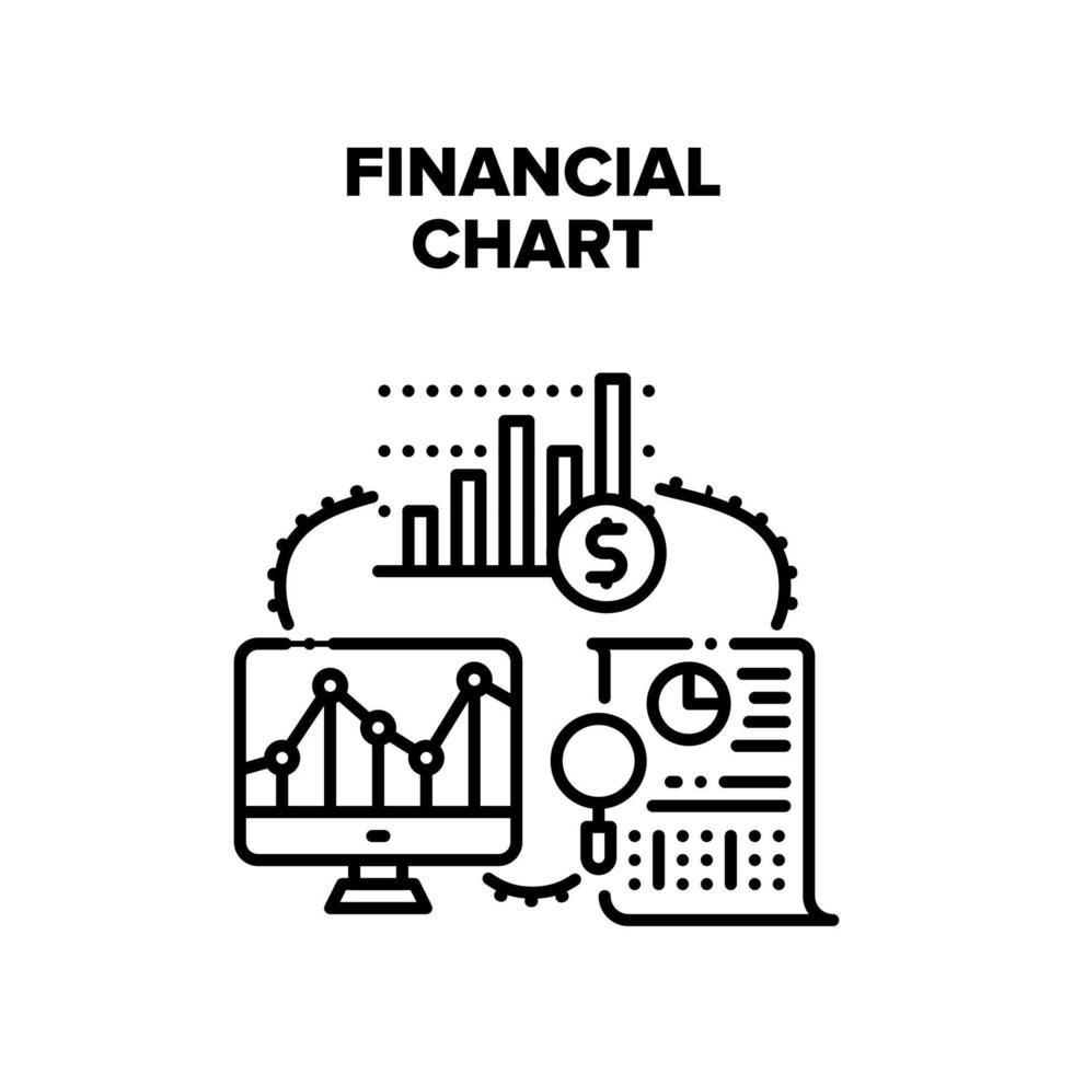 gráfico financiero vector ilustración negra