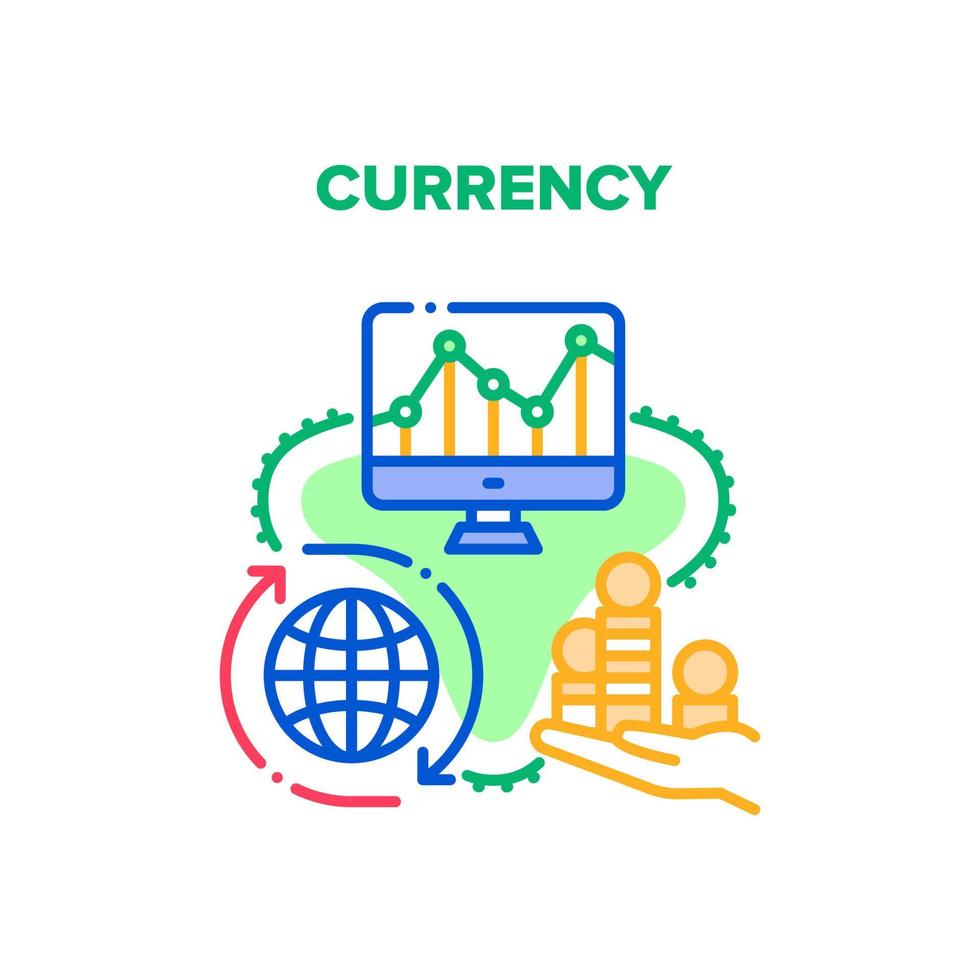 moneda dinero vector concepto color ilustración