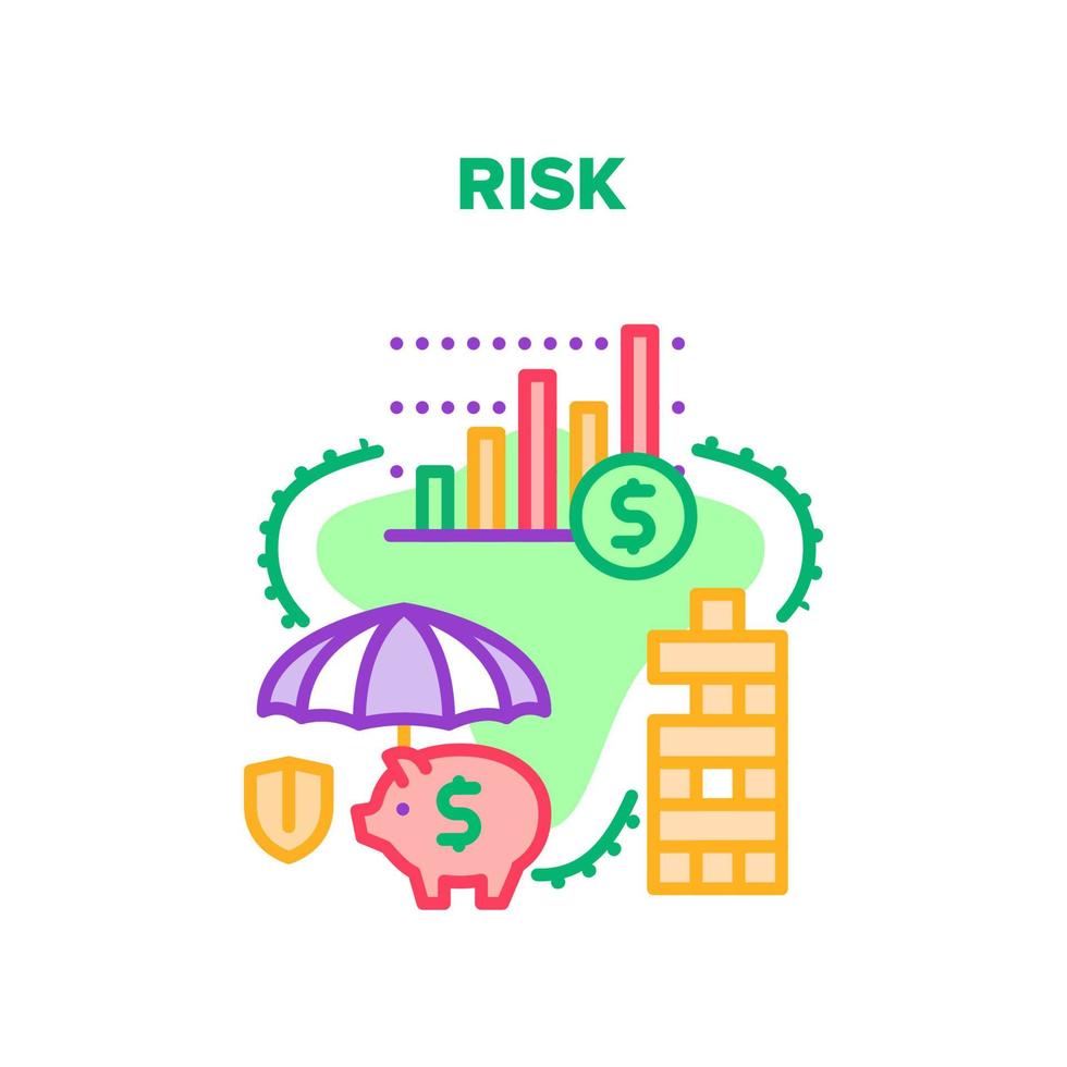 Risk Finance Vector Concept Color Illustration