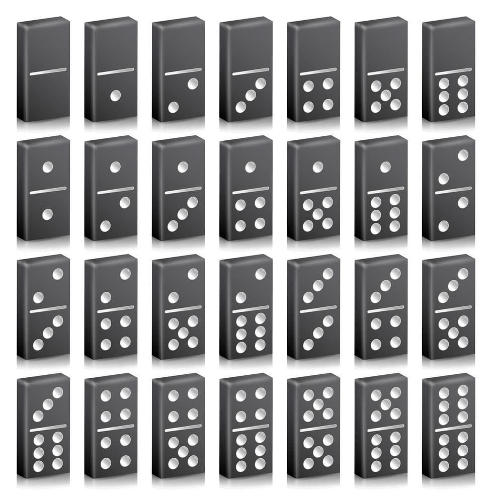 Domino Full Set Vector Realistic 3D Illustration