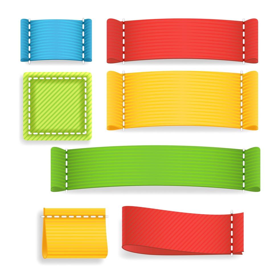 Color Label Fabric Blank Vector