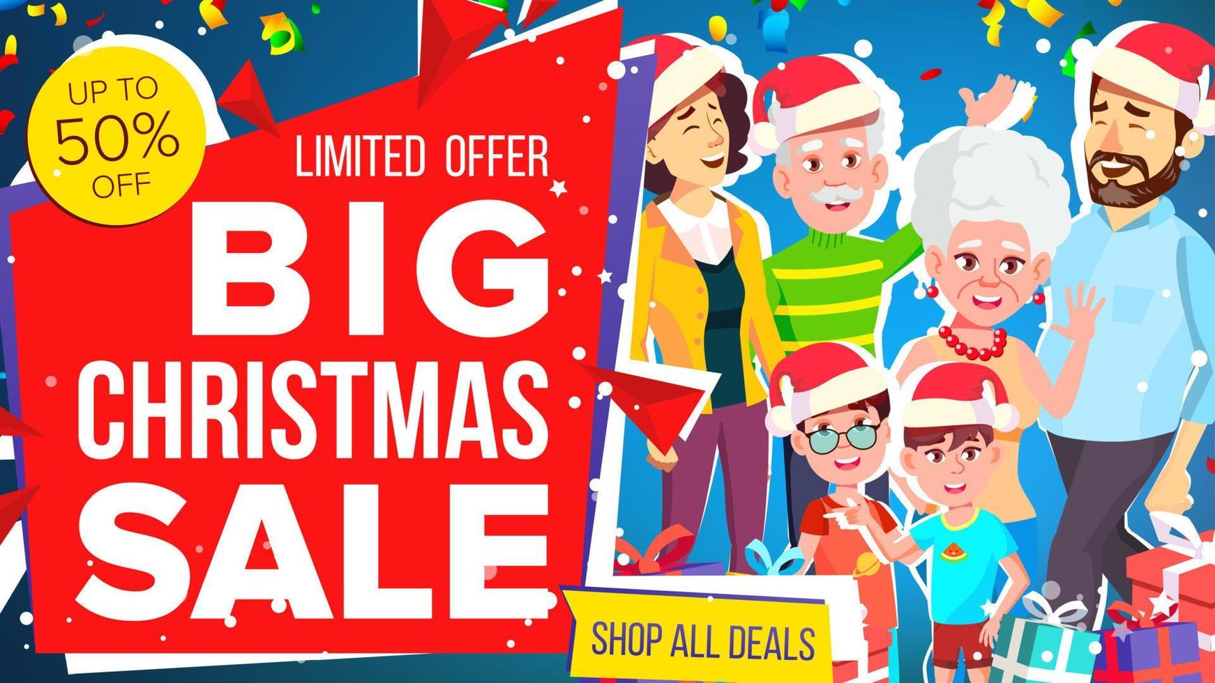 Christmas Sale Banner Vector. Big Sale Offer. Big Super Label. Illustration vector