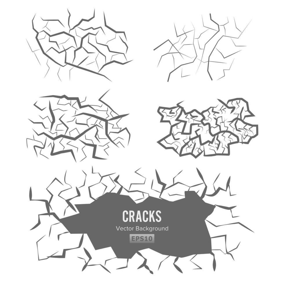 Cracks In The Ground Vector. 3D Illustration Isolated vector