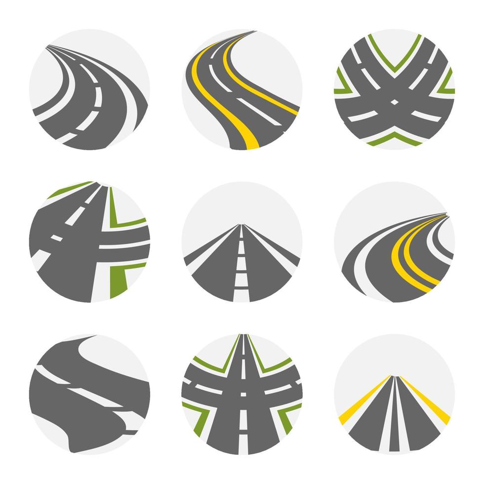 Curving Road Vector Set