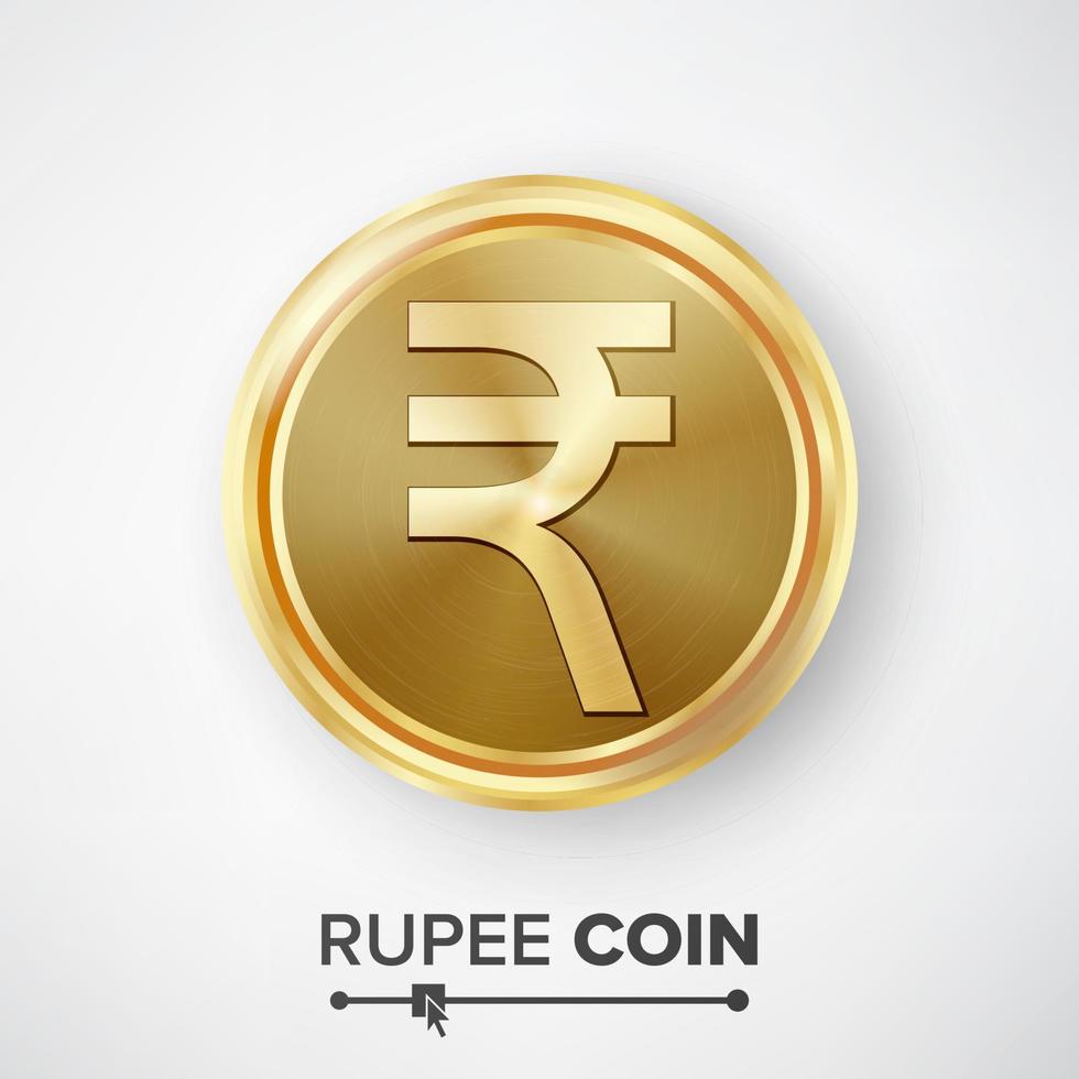 Rupee Gold Coin Vector