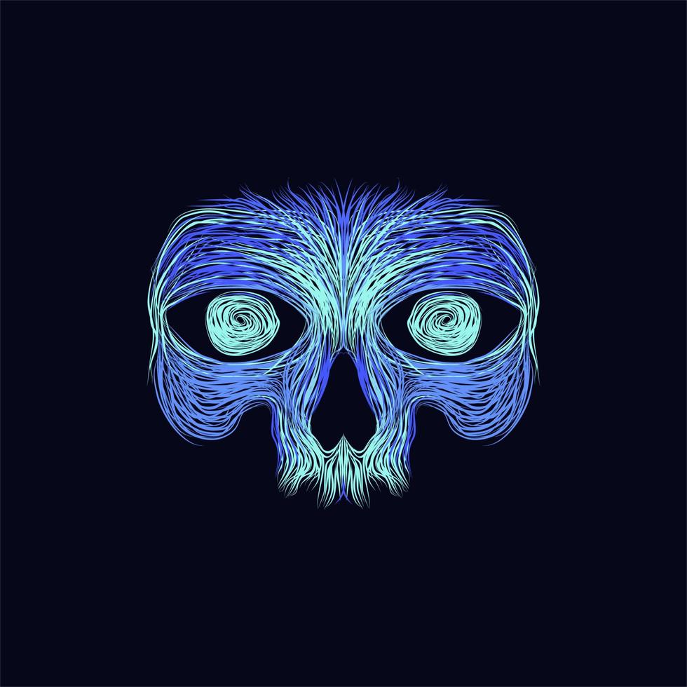 skull head artwork style illustration design vector