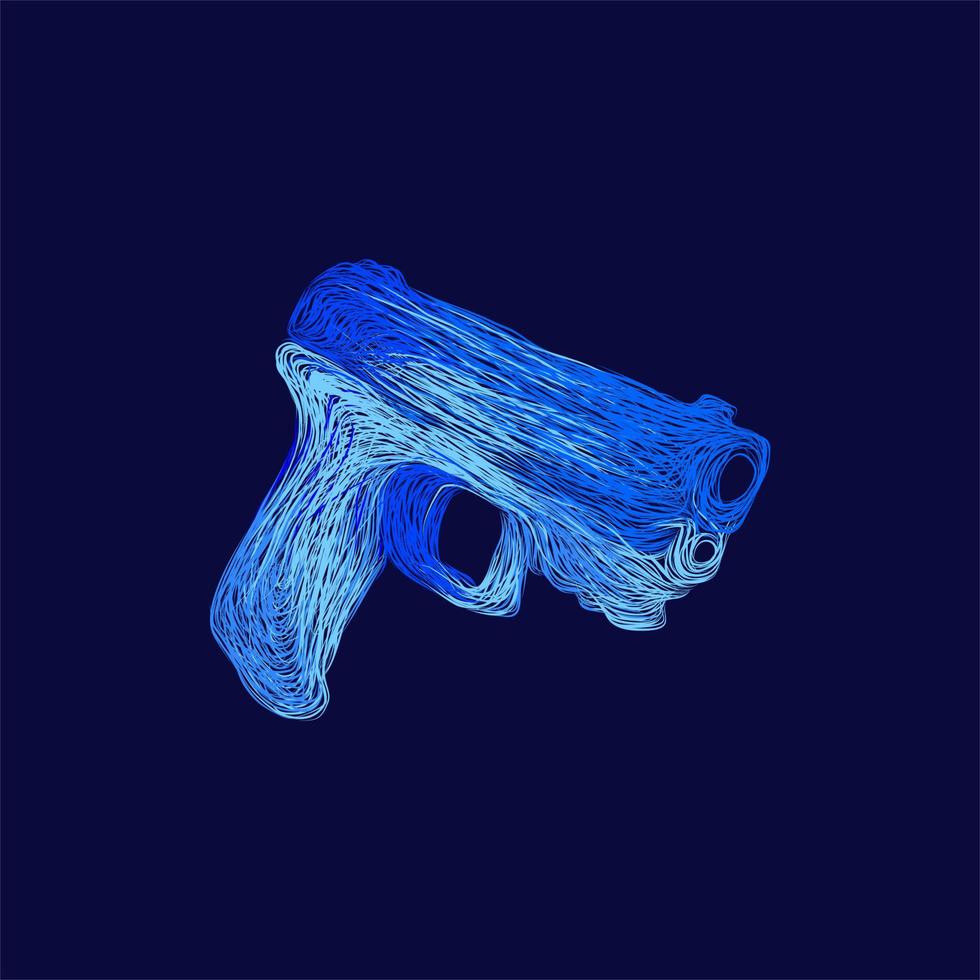 pistol handgun weapon artwork illustration design vector