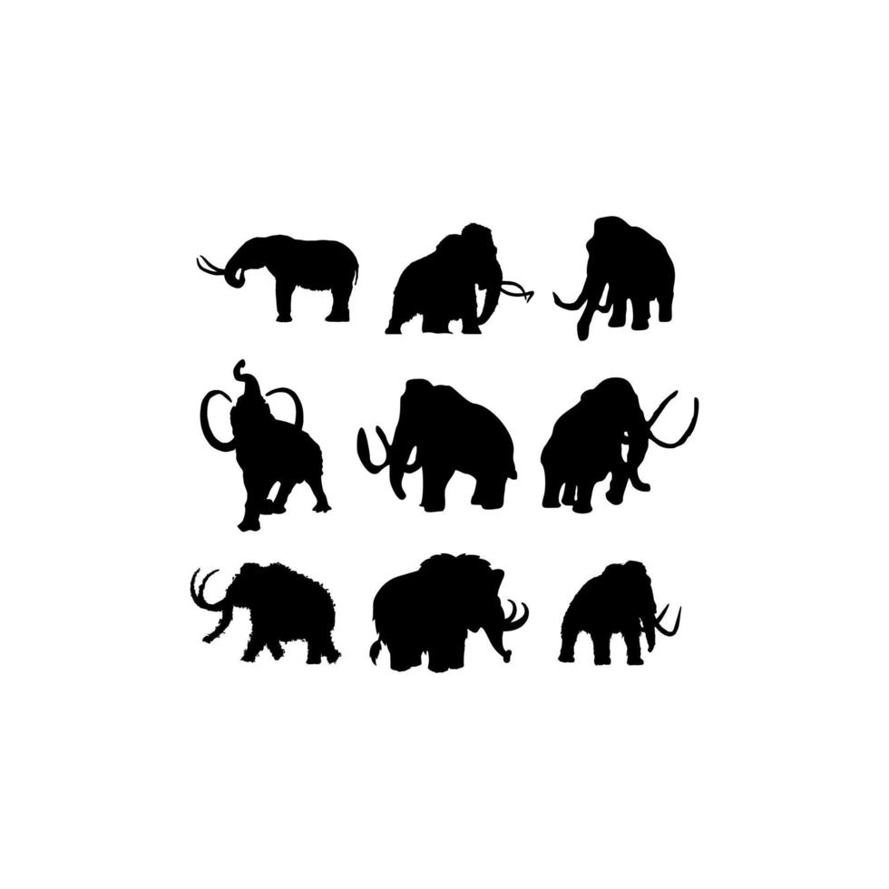 animal mammoth illustration set design vector