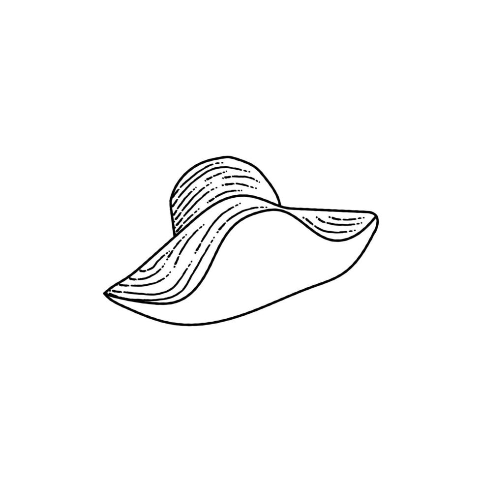 diseño de lineart de ilustración de sombrero de vacaciones vector