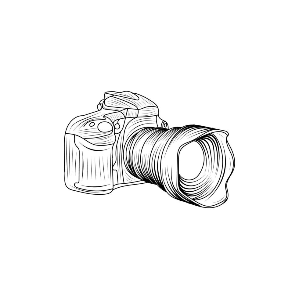 camera photography lineart creative design vector