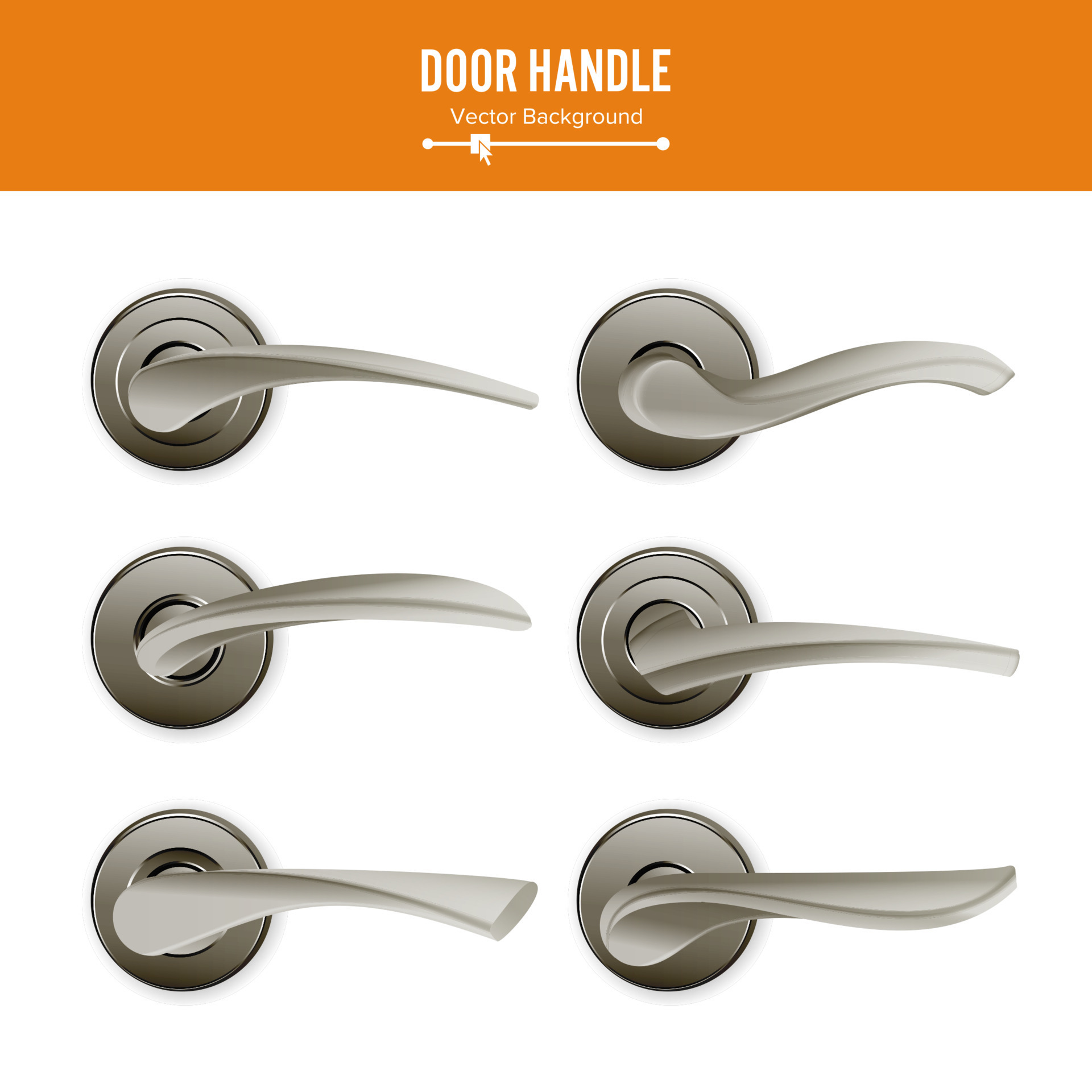 Door Handle Vector. Set 17367745 Vector Art at Vecteezy