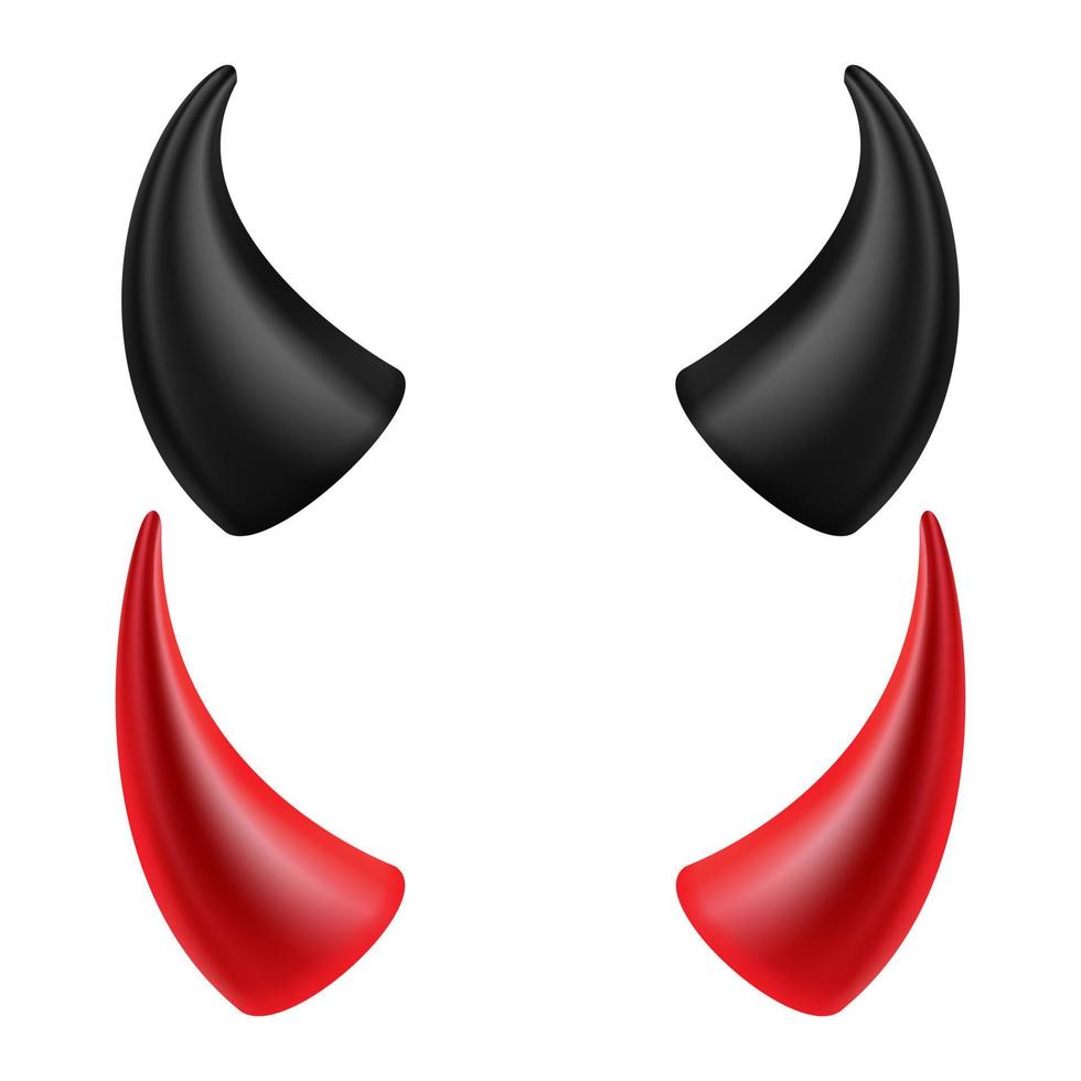 Devils Horns Vector. Isolated On White Background Illustration. Halloween Evil Horns vector