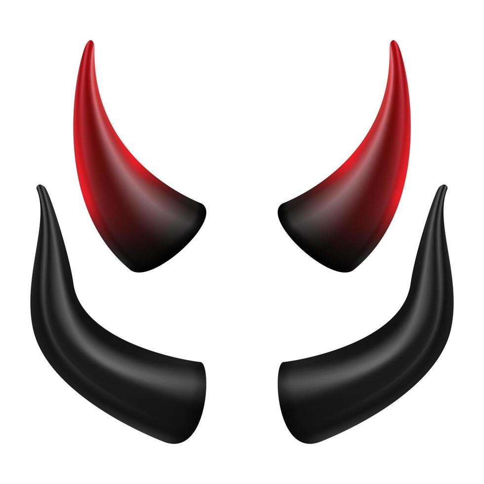 Devils Horns Vector. Good For Halloween Party. Satan Horns Symbol Isolated Illustration. vector
