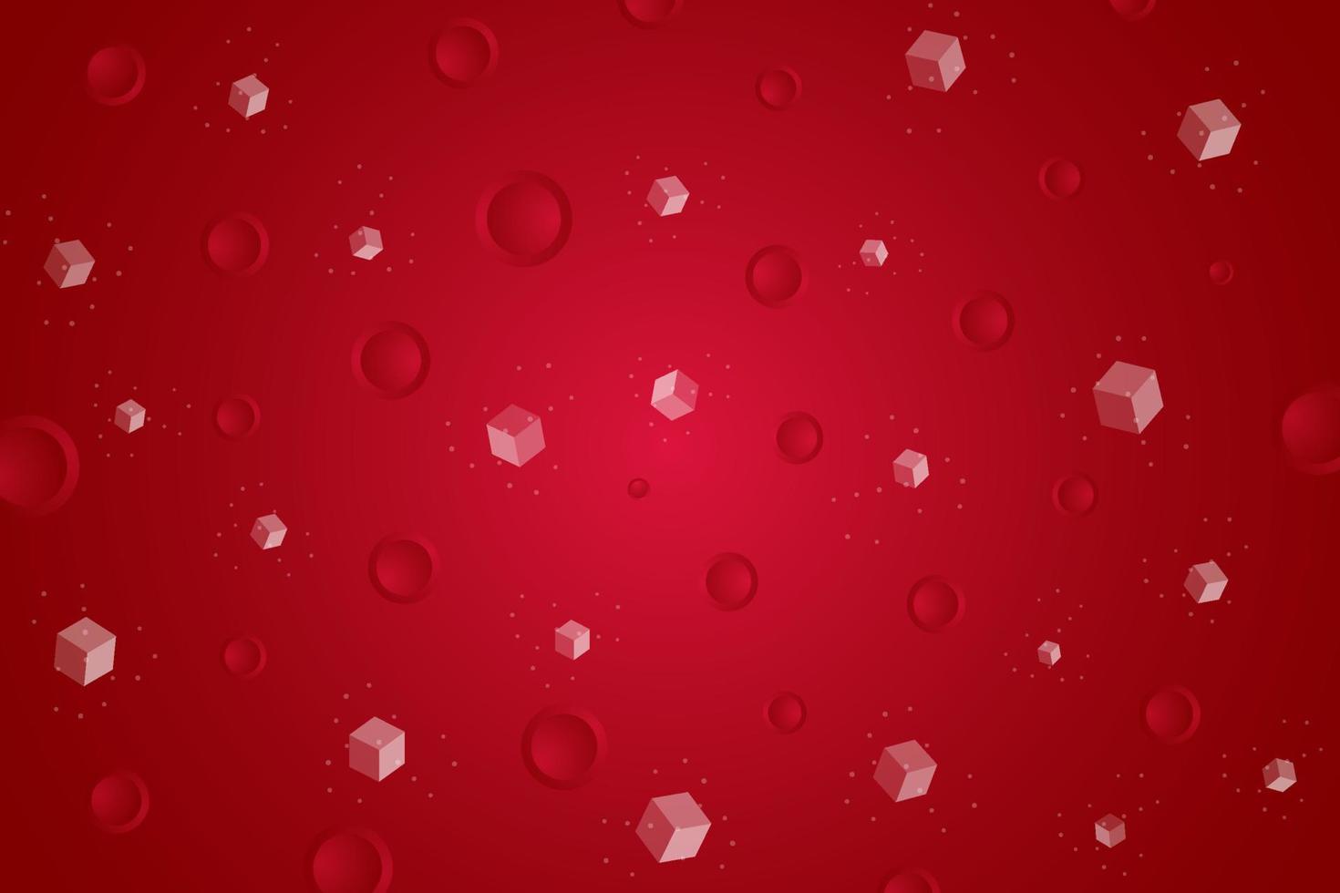 Blood background with sugar cells and erythrocytes. Abstract glucose pieces in red bloodstream. Diabetes day. Hyperglycemia and hypoglycemia banner concept. Diabetic disease diagnosis and hematology vector