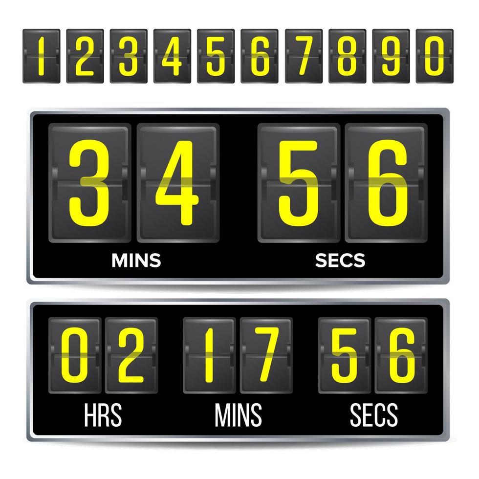 Flip Countdown Timer Vector