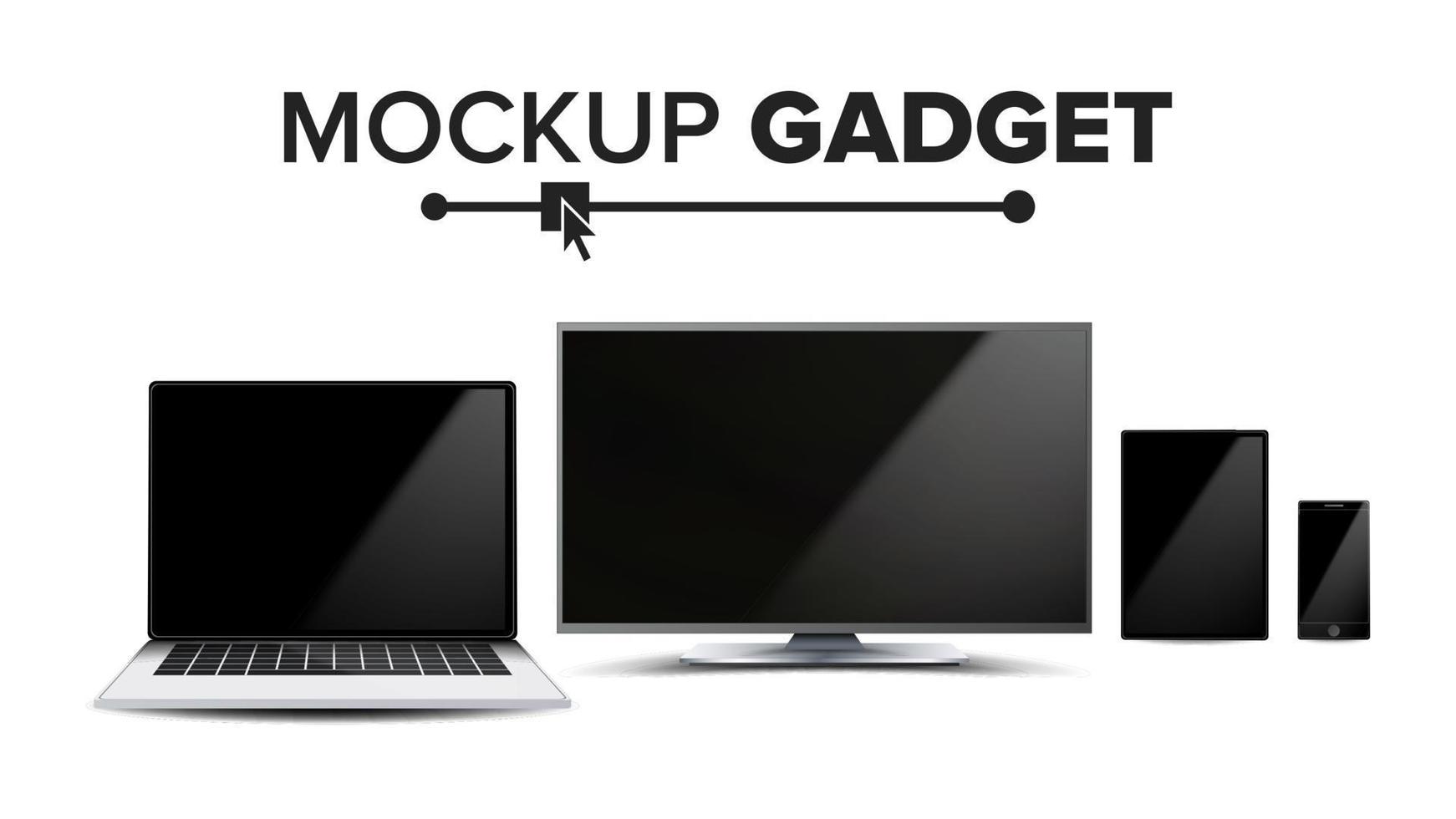 Gadget And Device Mockup Vector. Trendy Electronic Gadgets. Isolated Illustration vector