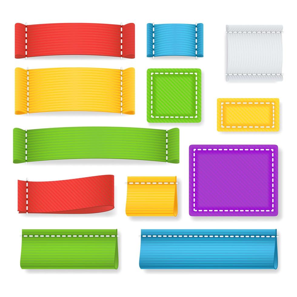 Color Label Fabric Blank Vector