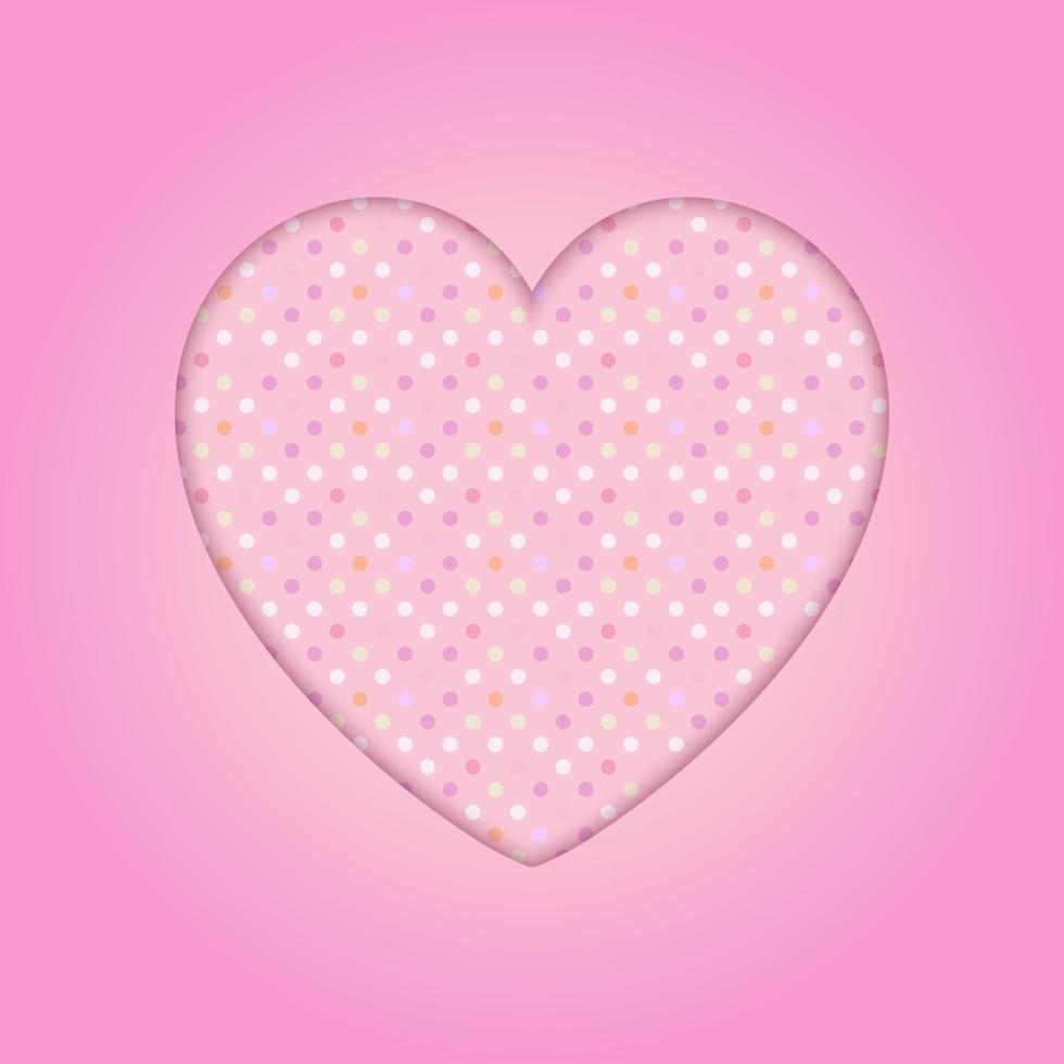 polka dot heart background for valentines day vector